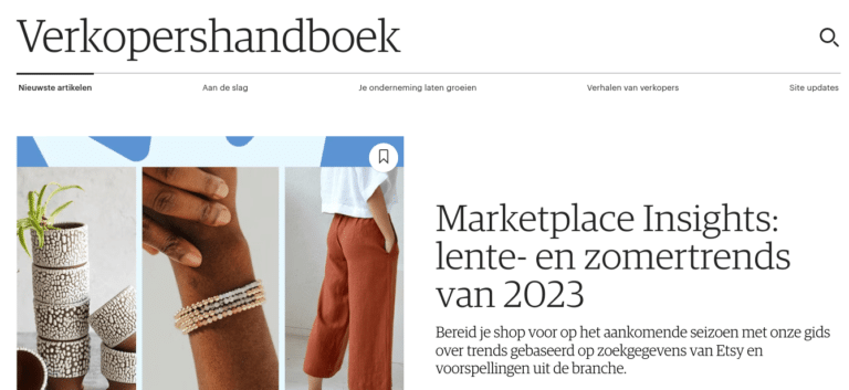 Front of Etsy handbook