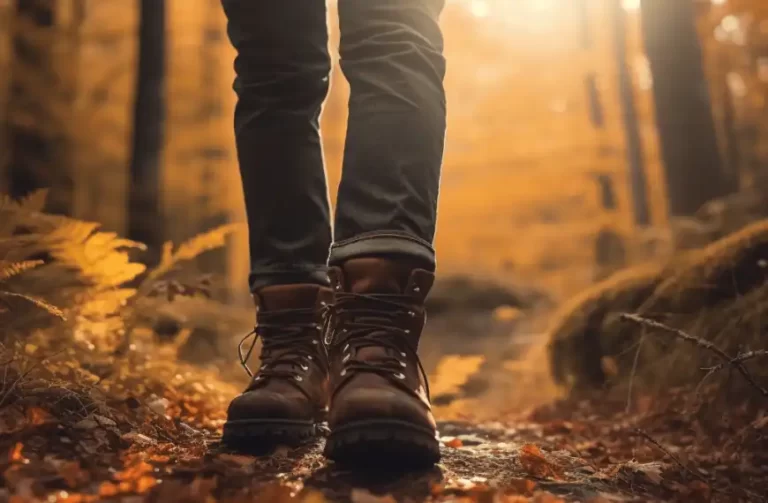Boots hiking in a forrest