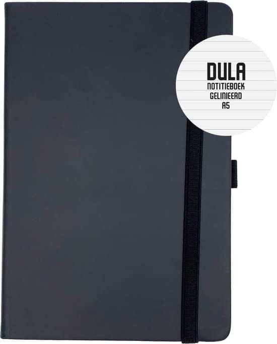 dulanotebook DULA Notitieboek A5 Zwart gelinieerd met harde kaft